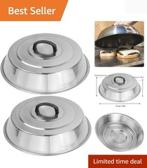 12-Inch Stainless Steel Cheese Melting Dome Set – Ideal for Griddles & Grills