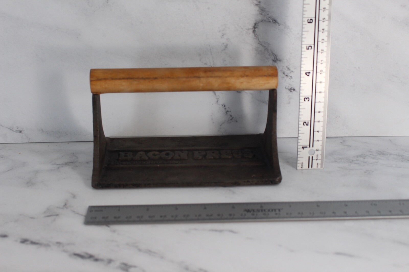 Norpro Cast Iron Bacon Press with Wood Handle (for BBQ Or Indoor) gallery