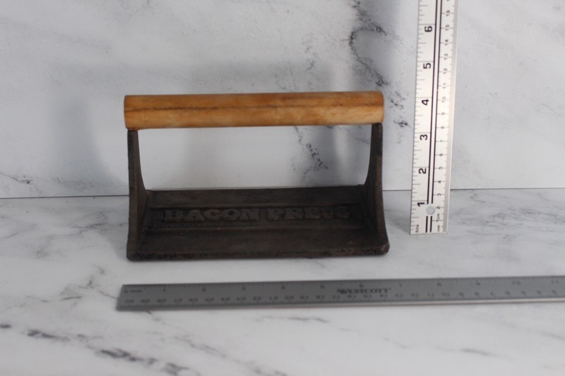 Norpro Cast Iron Bacon Press with Wood Handle (for BBQ Or Indoor) gallery
