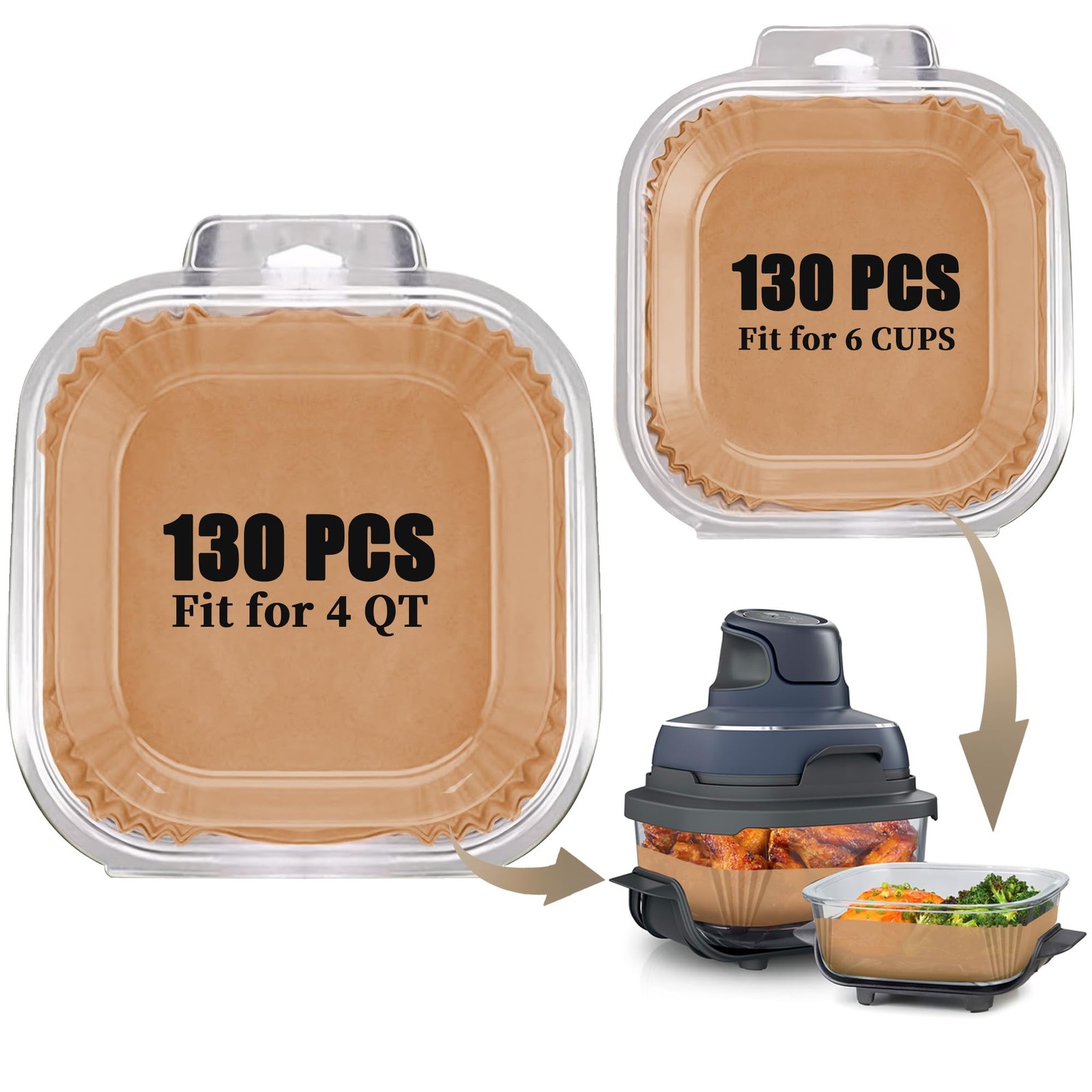 Air Fryer Liners disposable fits fits fits for Ninja Crispi 260 PCS gallery