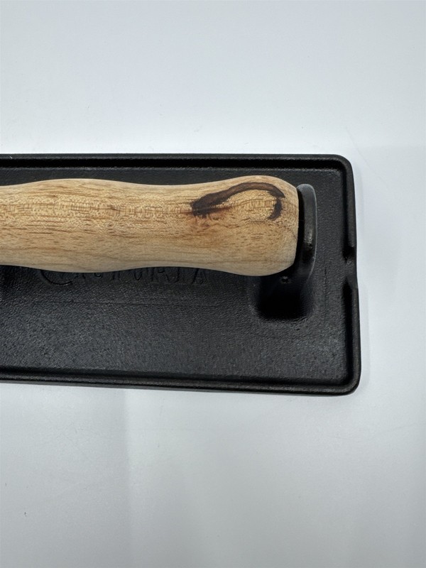 Black Victoria Cast Iron Panini Press, Burger Press, Bacon Press Wooden Handle gallery