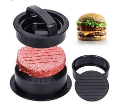 Burger Press Non Stick 3 In 1 Patty Maker & 9 Slider Storage Bags 7” x 3”