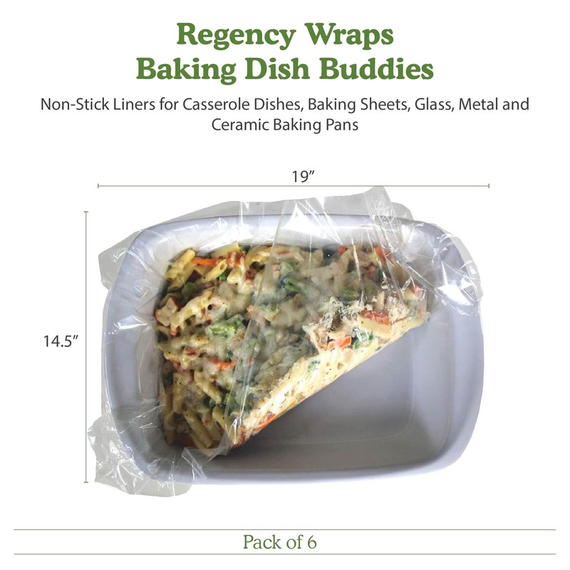 Regency Wraps Baking Dish Buddies, 14.5" X 19" x (Pack of 6), Clear gallery