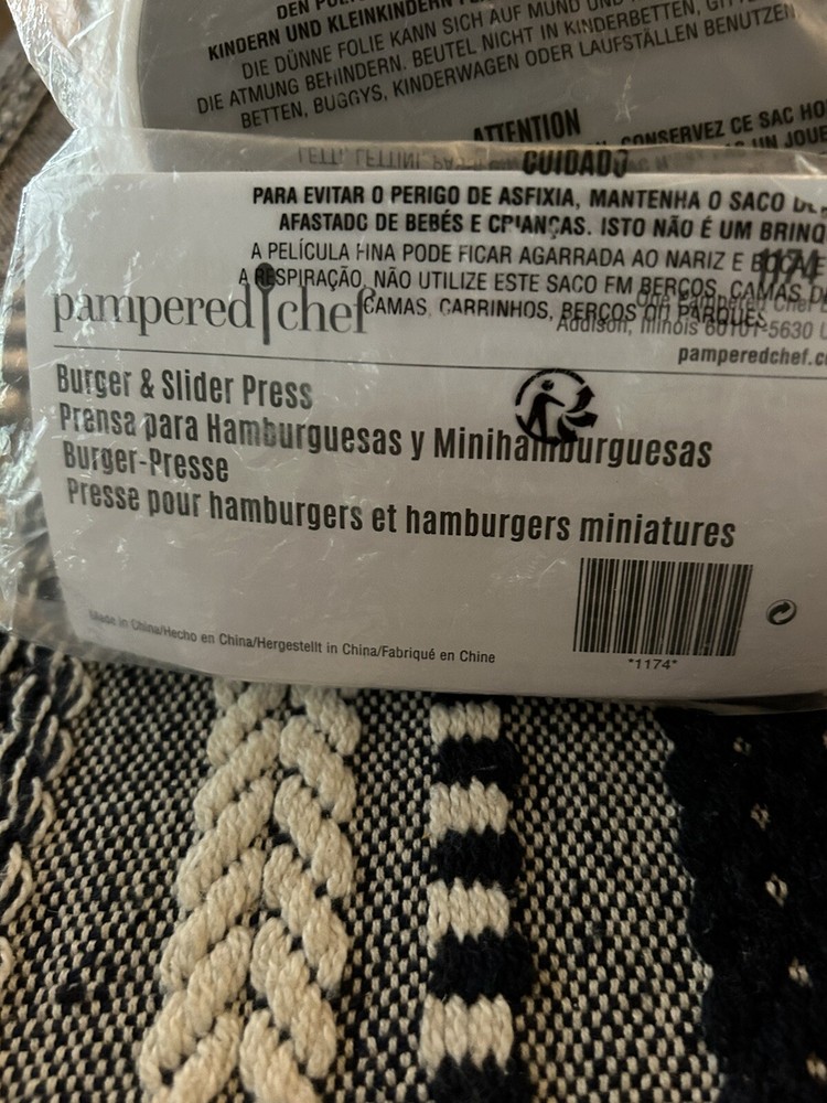 Pampered Chef Burger and Slider Press # 1174 ~BRAND NEW Sill In Factory Packet
