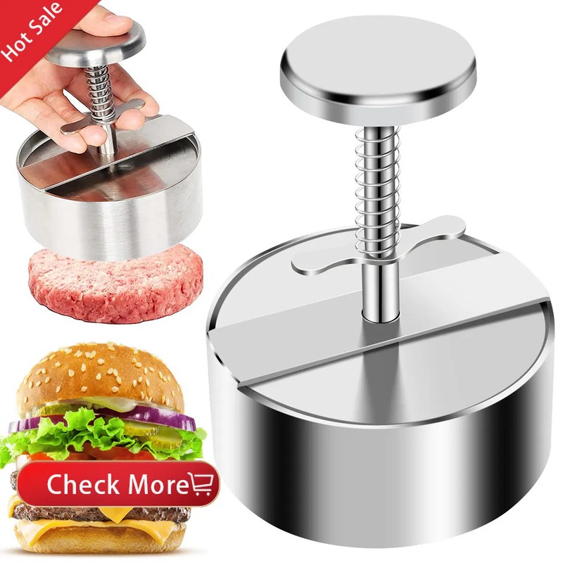 1pc 304 Stainless Steel Hamburger Patty Press Non-Stick Burger Maker gallery
