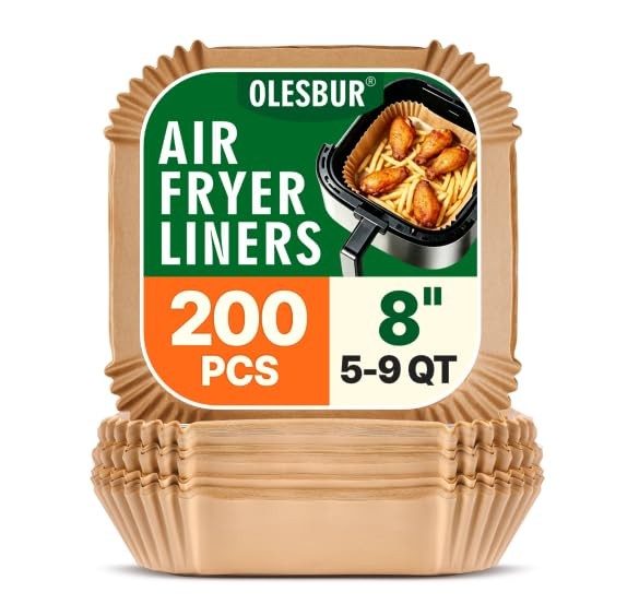 OLESBUR Air Fryer Liners Disposable, 200Pcs 8 Inch Airfryer Large, Natural gallery