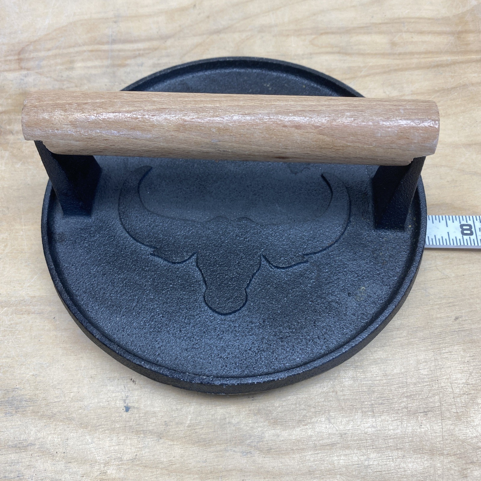 Burger Press 7" round Heavy-Duty Cast Iron Smash Bacon Press Meat Steak gallery