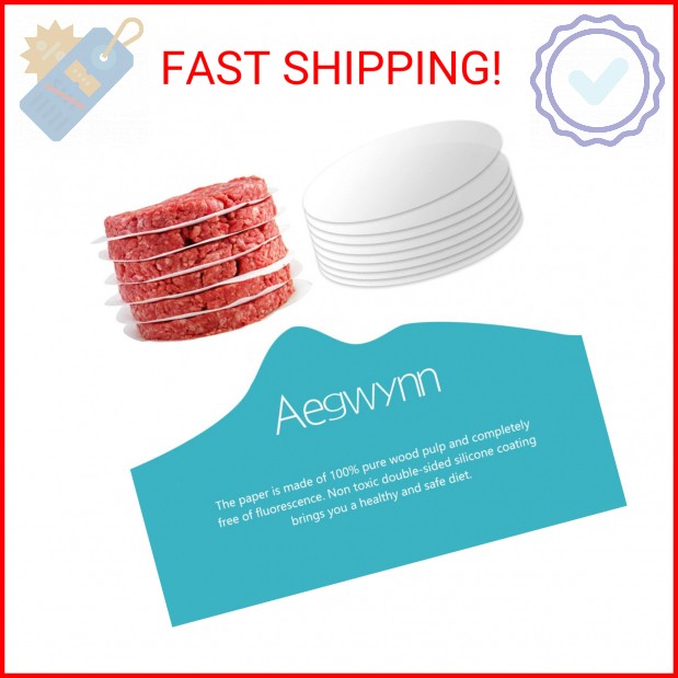 Aegwynn Hamburger Patty Paper Round 4 Inch 300 Pcs, Parchment Burger Papers Non gallery