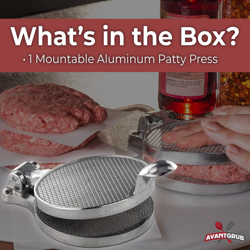 Pro-Grade Burger Press 4.5In. Nonstick Cast Aluminum Patty Maker Presses 1/4 Lb gallery