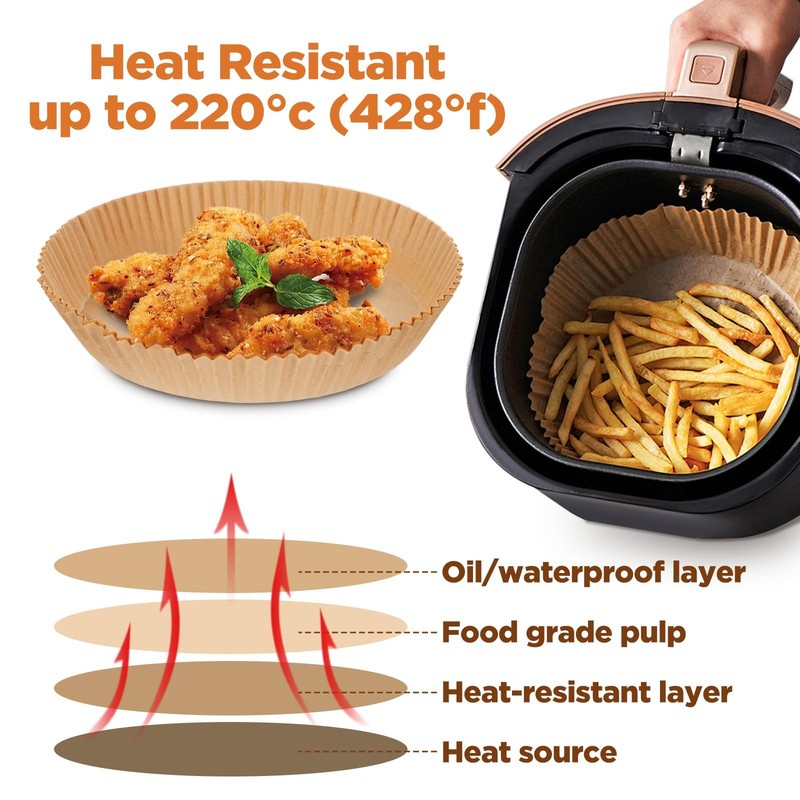 400 Pcs 9 Inch Air Fryer Liners, Round Disposable 9 inch, Nature Brown gallery