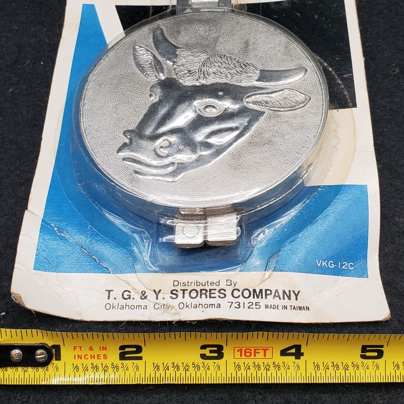 Vintage Hamburger Press Cow Steer Mold Patty Maker Aluminum Farmhouse 3.5" NEW gallery