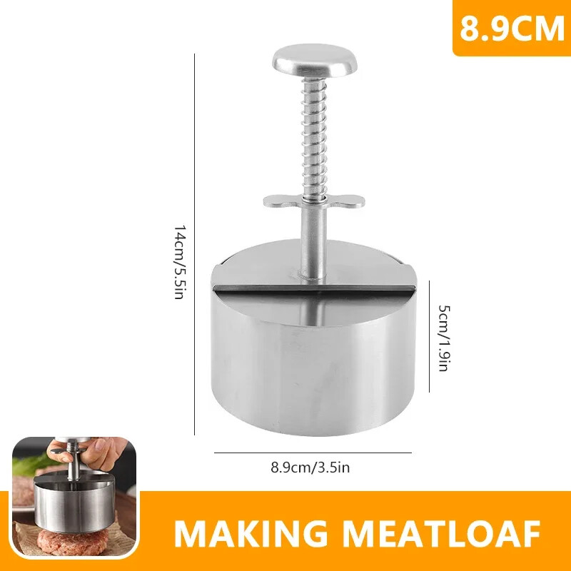 304 Stainless Steel Press Burger Patty Maker Pork Beef Burgers Manual Press Mold gallery