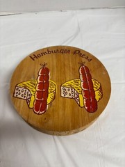 Vintage Wooden Hambuger Patty Press Unbranded Hinged Lid 5.5″