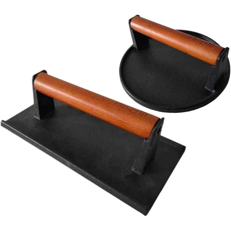 Heavy-Duty Cast Iron Bacon Press Food Grade Grill Tool Non-Stick Cookware New gallery