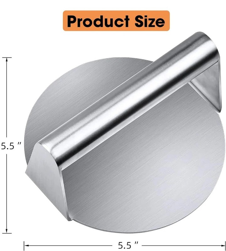 Stainless Steel Burger Press Meat Smasher Grill Patty BBQ Kitchen Tool gallery