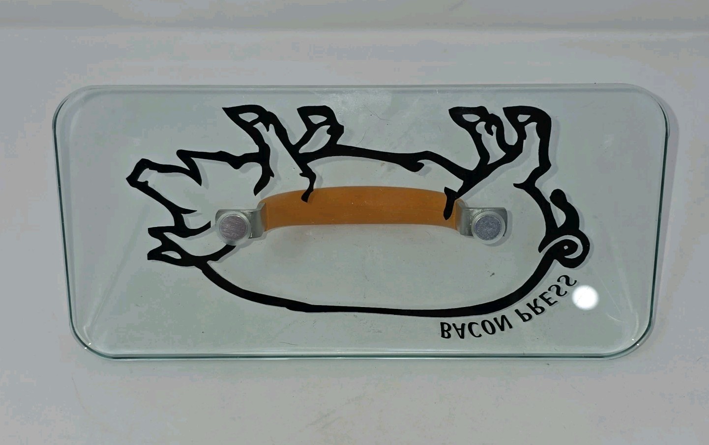 Prepology Tempered Glass Pig Bacon Sandwich Burger Press 10.5 X 5" gallery