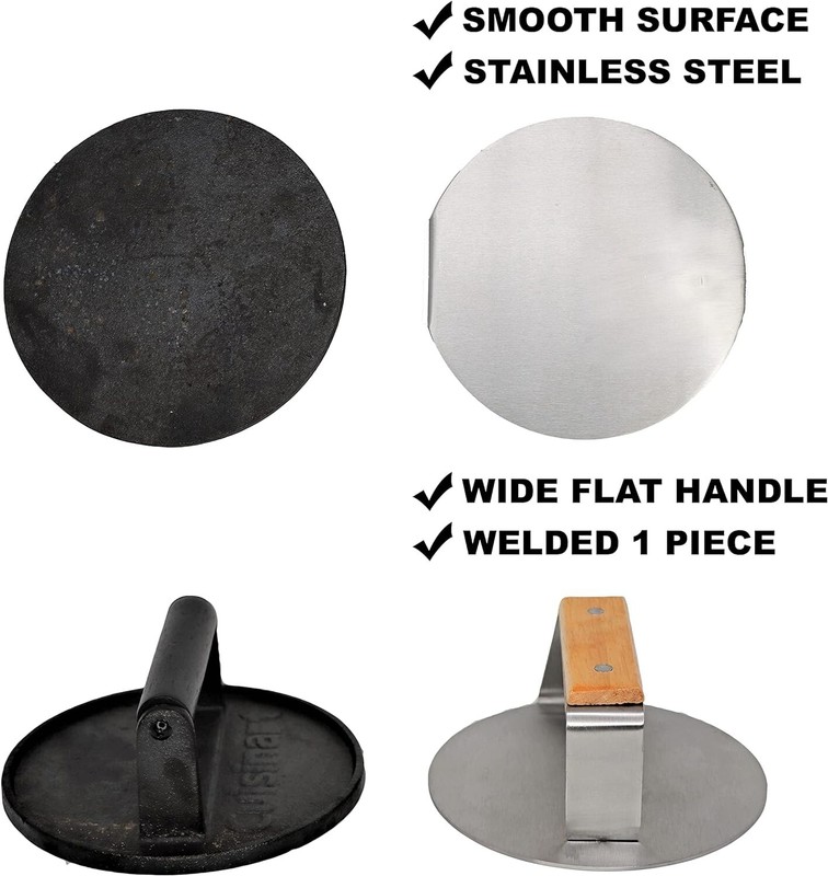 The Sasquash 'Indestructo' Burger Smasher - Professional Grade Wide Flat Hand... gallery
