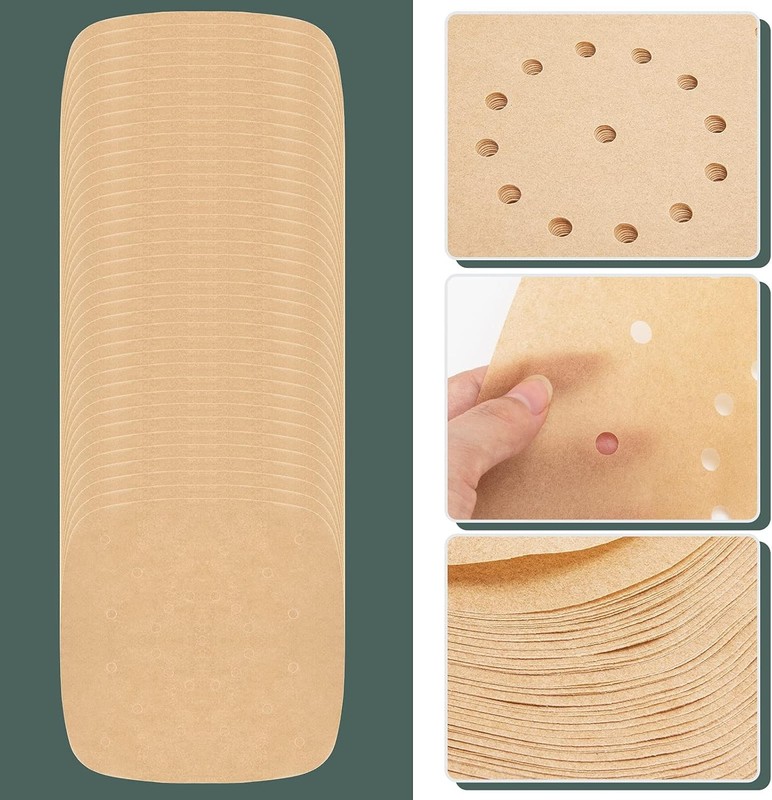 200pcs Air Fryer Parchment Paper Disposable Liner 8.5in x 8.5in, Brown gallery