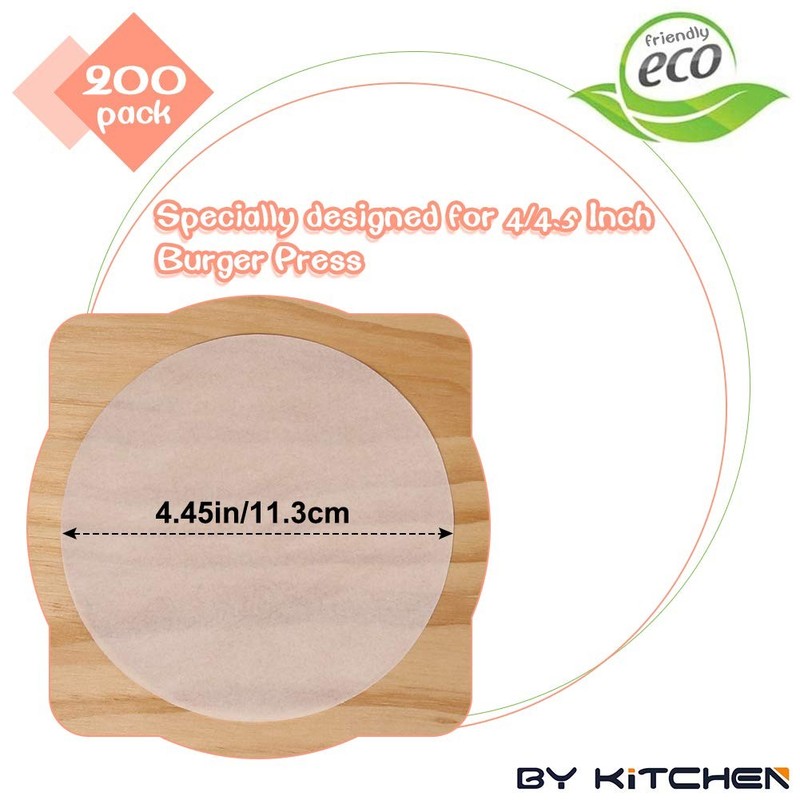 Burger Patty Paper Rounds for 4/4.5 Inch Press, 200pcs 4.5inch, White gallery