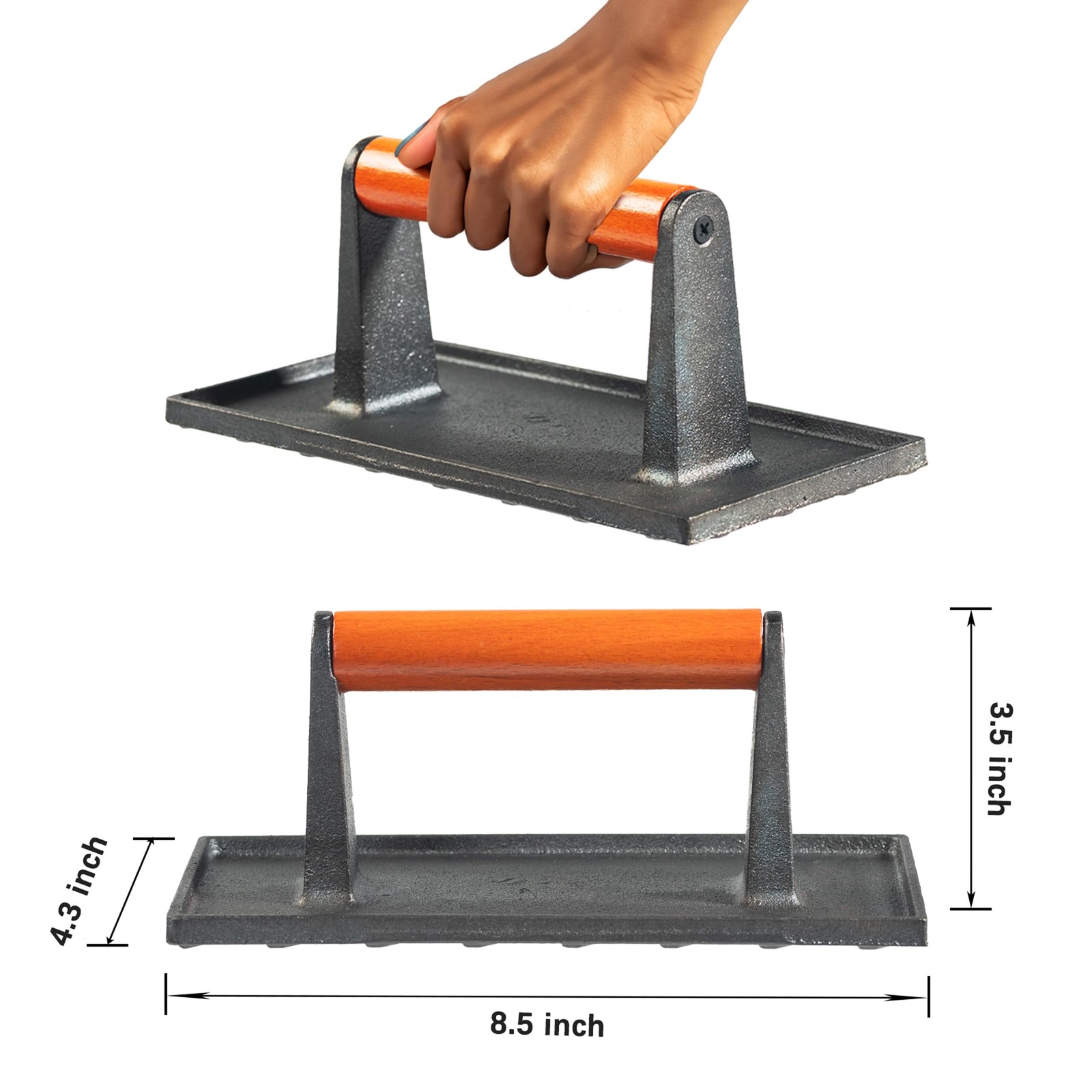 Bacon Press, Griddle Press, Grill Press, Meat Press, cast Iron Grill Press, cast gallery