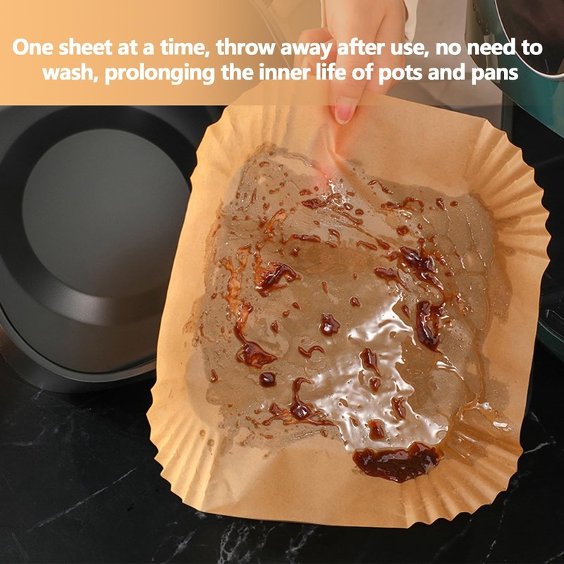 10 Inch Air Fryer Liners Disposable, 200Pcs Square 10 In, Copper gallery