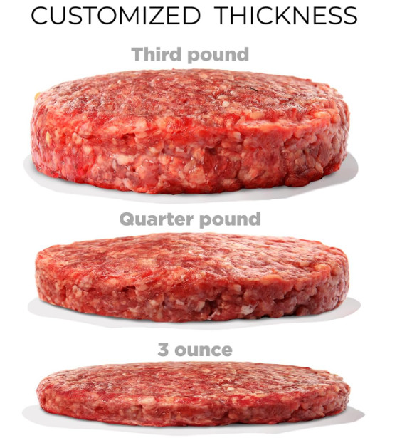 Adjustable Burger Press Patty Maker 1/4 to 3/4 Lb Non-Stick Meat Grilling Mold gallery