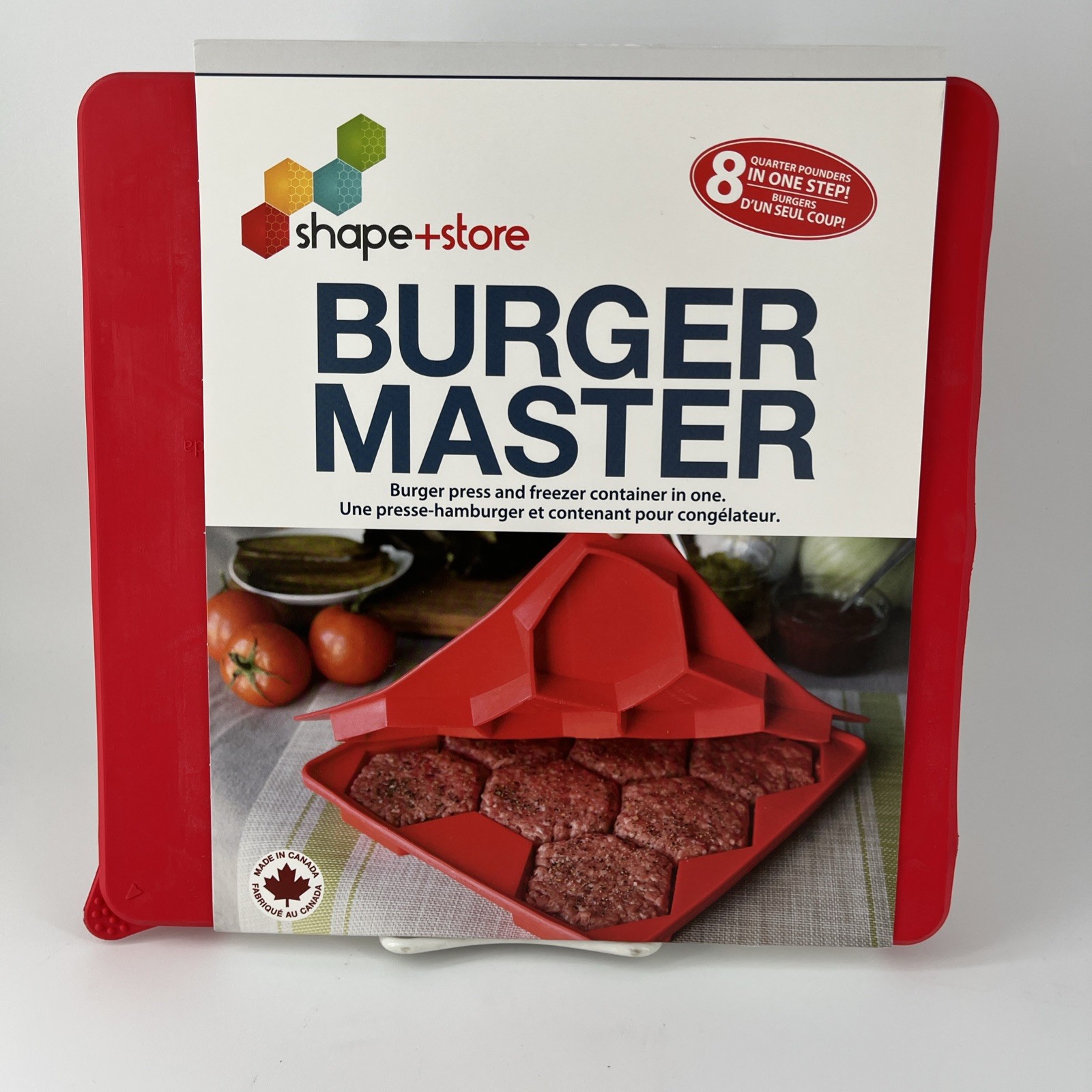 Burger Master 8-in-1 Quarter Pounder Burger Press & Freezer Container Silicone gallery