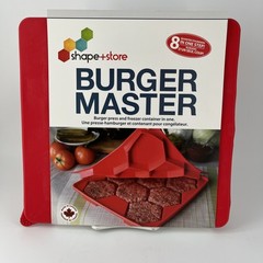 Burger Master 8-in-1 Quarter Pounder Burger Press & Freezer Container Silicone