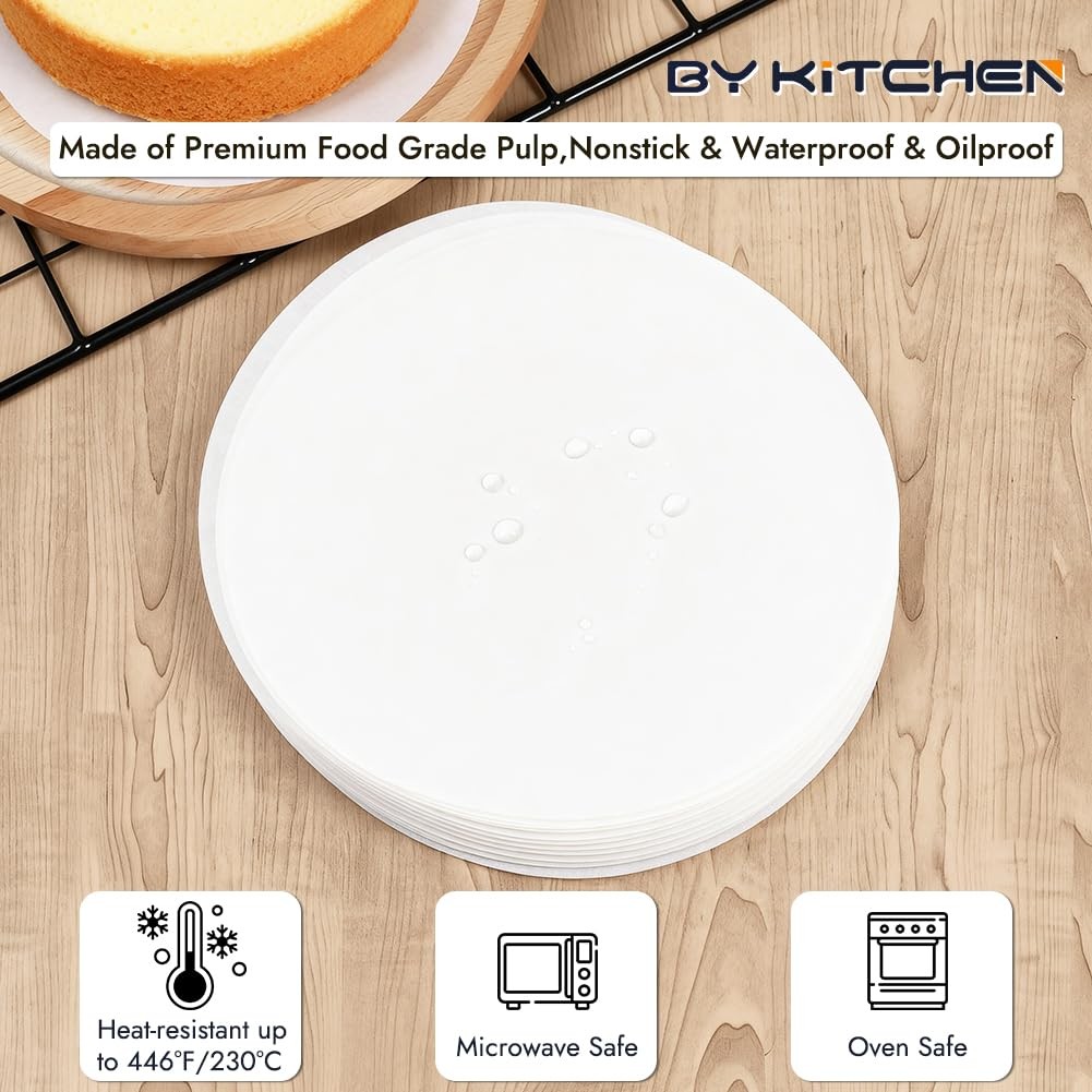 BYKITCHEN 9 Inch Parchment Paper Rounds, Set of 150, Non Stick 9 inch, Nature gallery