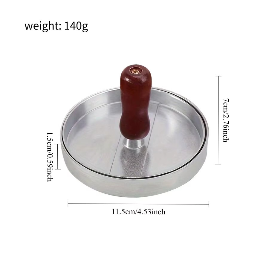 Non-Stick Aluminum Burger Press - Perfect Beef & Veggie Patty Maker Tool