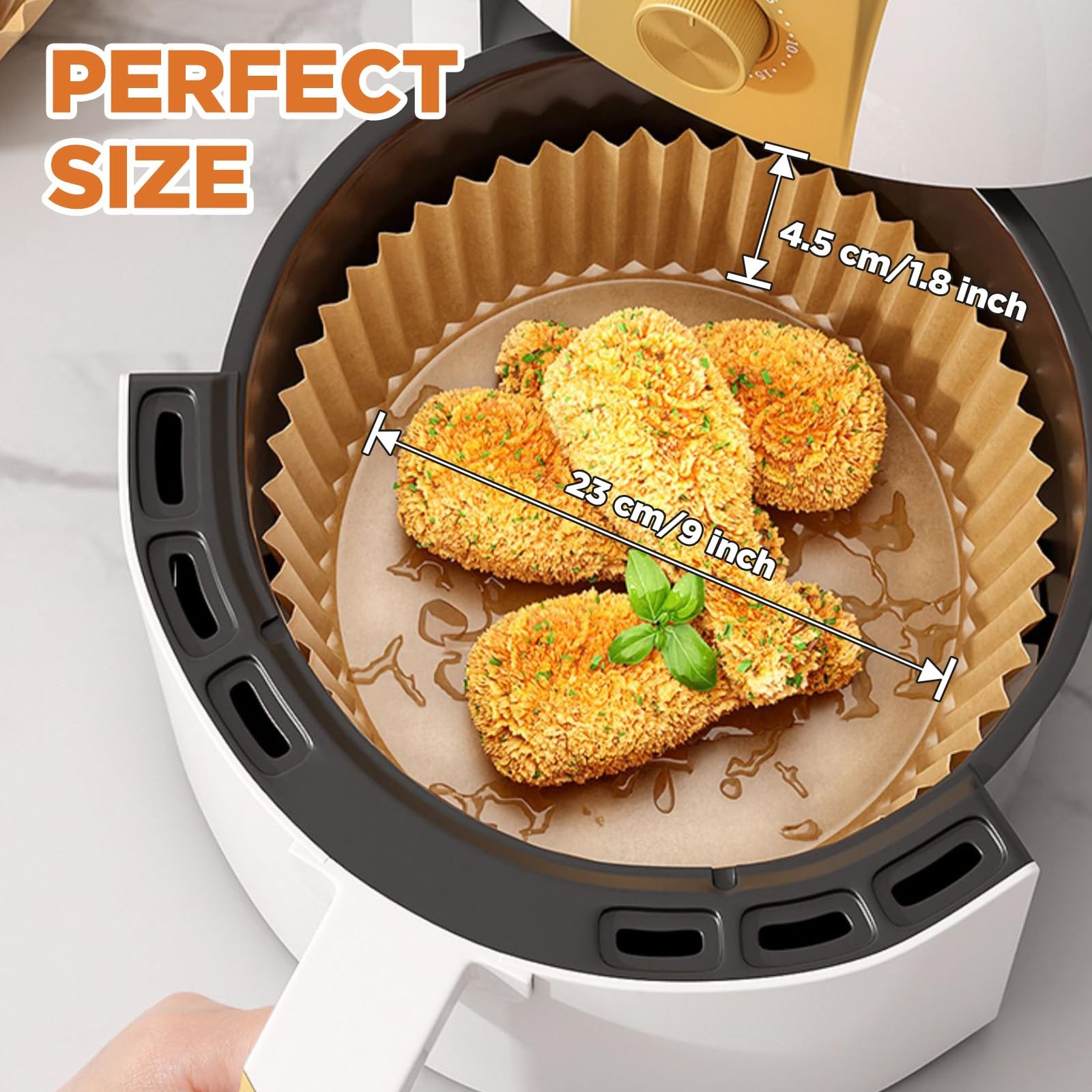 400 Pcs 9 Inch Air Fryer Liners, Round Disposable 9 inch, Nature Brown gallery