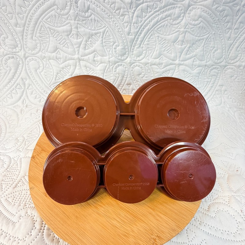 Vintage Charcoal Companion Triple Mini Burger Press Slider Patty Maker Orange gallery