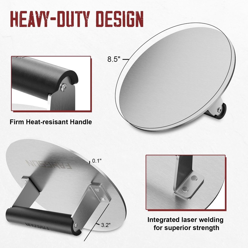 Bacon Press for Griddle, Stainless Steel Grill Press, 8.5-Inch Heavy-Duty Bur... gallery