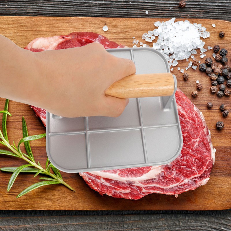 Burger Patty Press Heavy Duty Smashed Press Patty Maker Press with Wood Handle gallery