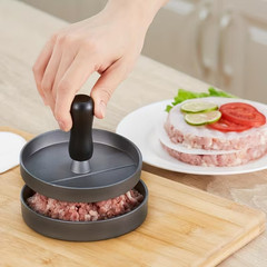 Three-in-One Adjustable Hamburger Press and Sausage Maker – Cast Aluminum Molds