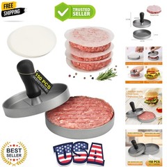 Burger Press 150 Patty Papers, Non-Stick Hamburger Patty Maker with Wax Paper…