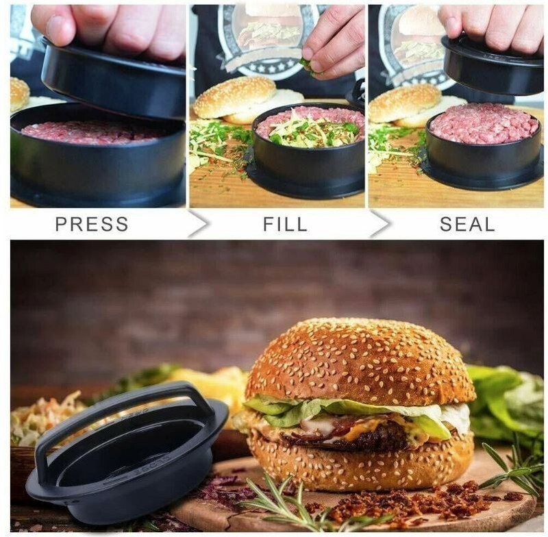 3 in 1 Stuffed Burger Press Hamburger Mould ABS Plastic Beef BBQ Patty Maker gallery