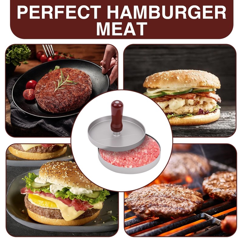 Burger Press Patty Maker, Molde para Hacer Hamburguesas, Aluminum Burger Shap... gallery