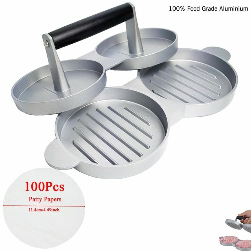 Press Burger Double Hamburger Patty Maker Mold Grill Bbq Meat Non-stick New Patt gallery