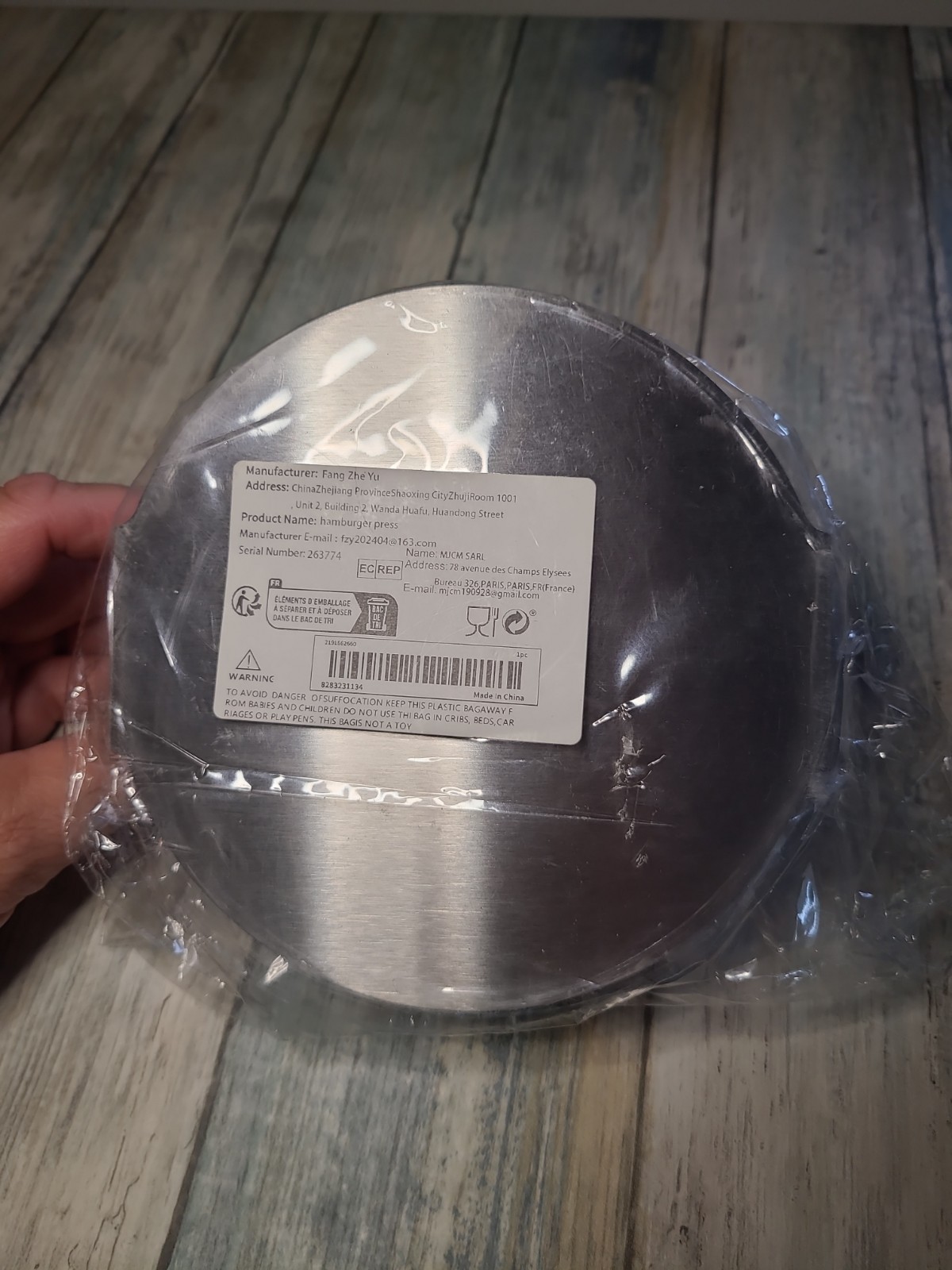 Stainless Steel Burger Press Round Smash Burger with Handle *New* gallery