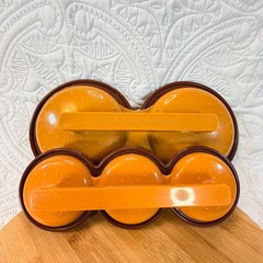 Vintage Charcoal Companion Triple Mini Burger Press Slider Patty Maker Orange