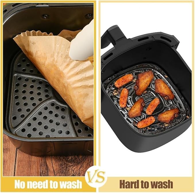 M-bestl 250 Pcs Air Fryer Liners Disposable,Food Grade Rectangle-250pcs, Wood gallery