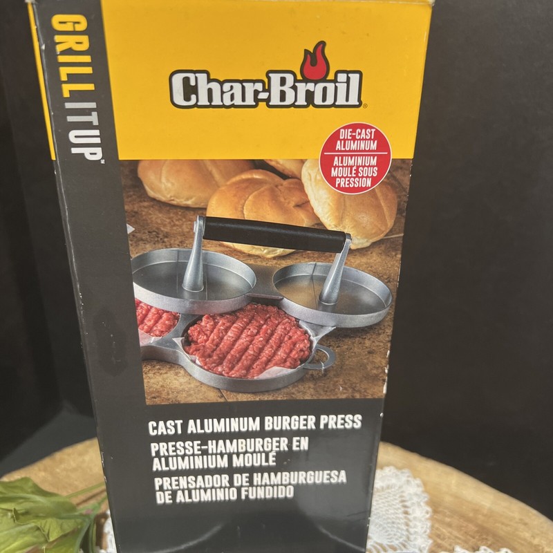 Char Broil Cast Aluminum Burger Dual Press Die Cast USA Seller gallery