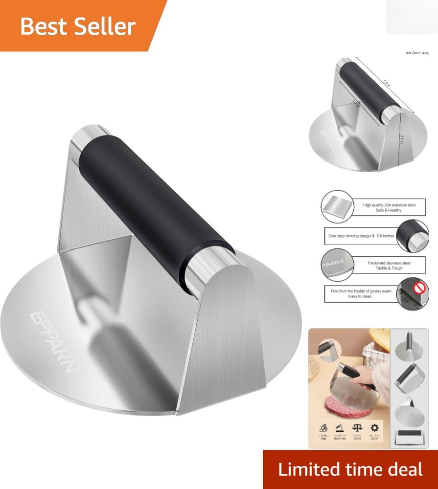 Dishwasher Safe Hamburger Press with Smooth Bottom for Perfect Patty Creation