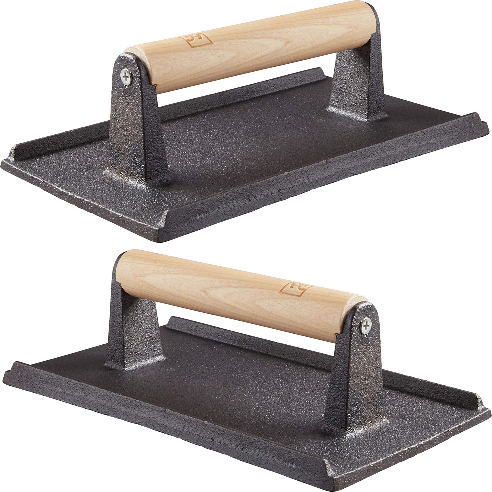 Pro Grade, Pre Seasoned Cast Iron Grill Weight 2Pk. Heavy Duty Steak and Burger gallery