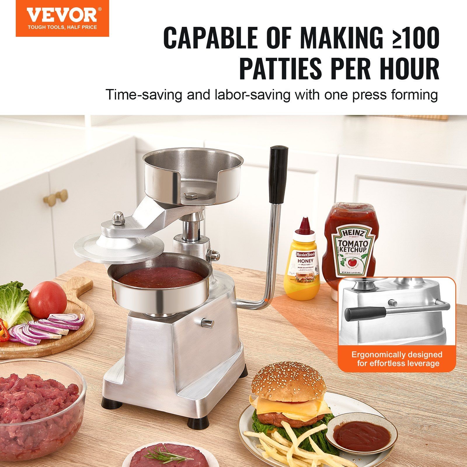 130mm/5inch Hamburger Press, Heavy Duty Stainless Steel Patty Making Machine gallery
