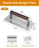 Stainless Steel Burger Press Smasher - 9"x4" Rectangular Grill Press with Woo... gallery