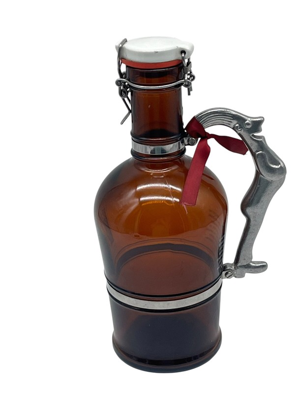 Beamer's 25 American Burger House 2L Amber Glass Growler Swing Top Metal Handle gallery