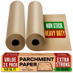 Unbleached Parchment Paper for Baking – 2-Pack 520 Sq.Ft 520 Sq.Ft, Brown