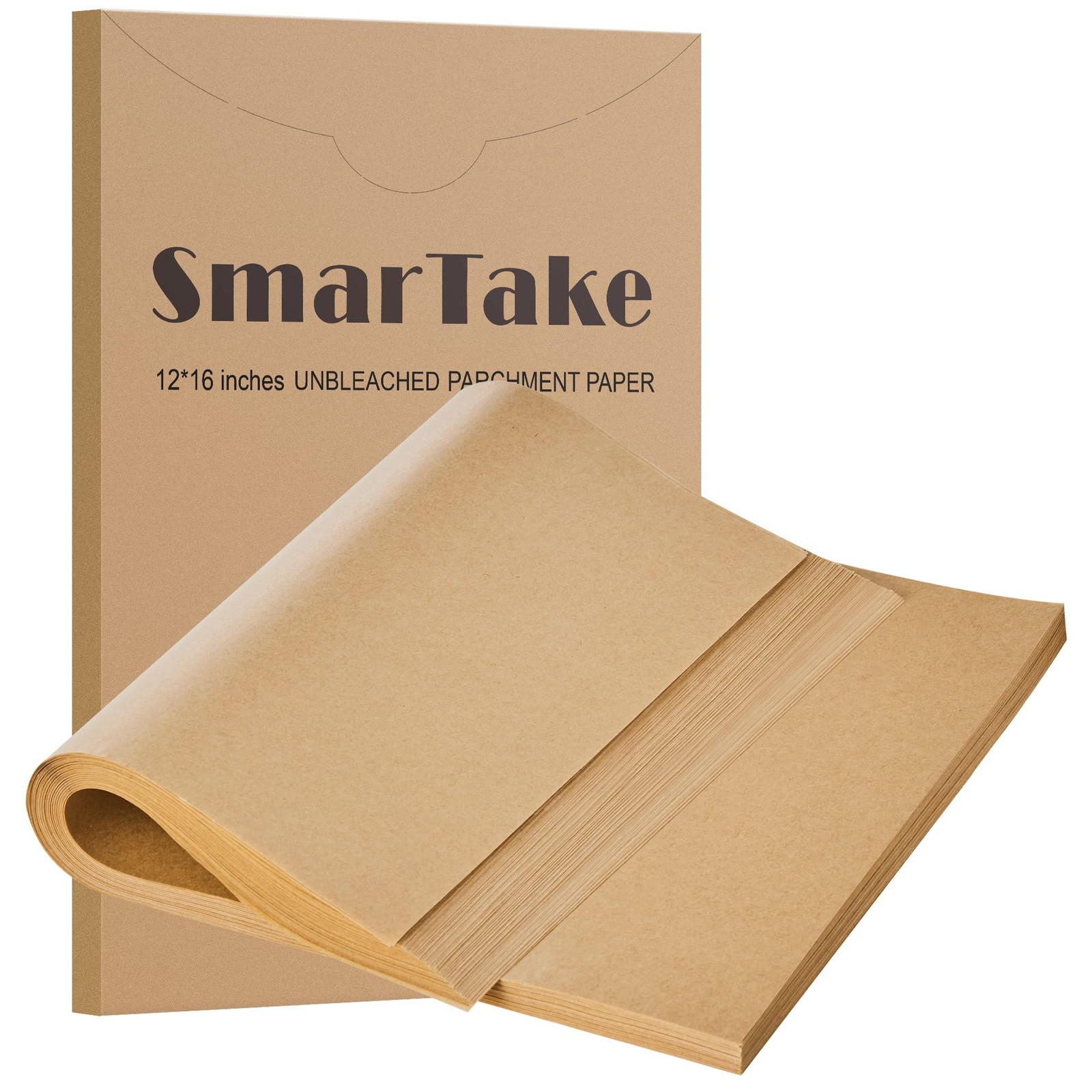 SMARTAKE 200 Pcs Parchment Paper Baking Sheets, 12x16 12" x 16", Unbleached gallery